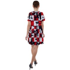 Short Sleeve Shoulder Cut Out Dress  