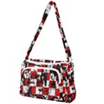 Emo Checker Graffiti Front Pocket Crossbody Bag