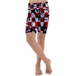 Emo Checker Graffiti Kids  Lightweight Velour Cropped Yoga Leggings