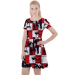 Emo Checker Graffiti Cap Sleeve Velour Dress 
