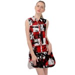 Emo Checker Graffiti Sleeveless Shirt Dress