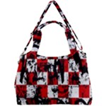 Emo Checker Graffiti Double Compartment Shoulder Bag