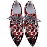 Emo Checker Graffiti Pointed Oxford Shoes