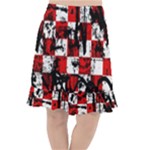 Emo Checker Graffiti Fishtail Chiffon Skirt