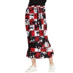 Emo Checker Graffiti Maxi Fishtail Chiffon Skirt