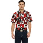 Emo Checker Graffiti Men s Short Sleeve Pocket Shirt 