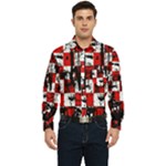 Emo Checker Graffiti Men s Long Sleeve Pocket Shirt 