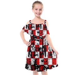 Kids  Cut Out Shoulders Chiffon Dress 