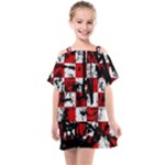 Emo Checker Graffiti Kids  One Piece Chiffon Dress