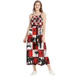 Emo Checker Graffiti Boho Sleeveless Summer Dress