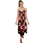 Emo Checker Graffiti Halter Tie Back Dress 