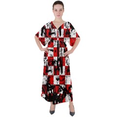 V-Neck Boho Style Maxi Dress 