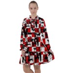 Emo Checker Graffiti All Frills Chiffon Dress