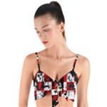 Emo Checker Graffiti Woven Tie Front Bralet