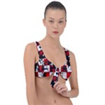Emo Checker Graffiti Front Tie Bikini Top
