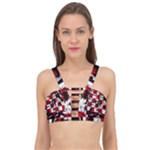 Emo Checker Graffiti Cage Up Bikini Top