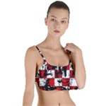 Emo Checker Graffiti Layered Top Bikini Top 