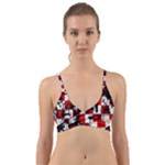 Emo Checker Graffiti Wrap Around Bikini Top