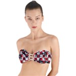 Emo Checker Graffiti Twist Bandeau Bikini Top