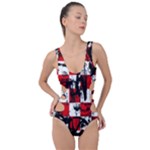 Emo Checker Graffiti Side Cut Out Swimsuit