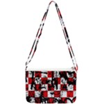 Emo Checker Graffiti Double Gusset Crossbody Bag