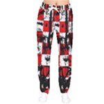Emo Checker Graffiti Women velvet Drawstring Pants