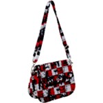 Emo Checker Graffiti Saddle Handbag