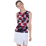 Emo Checker Graffiti Women s Sleeveless Sports Top