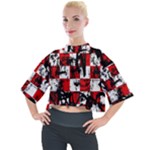 Emo Checker Graffiti Mock Neck Tee