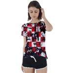 Emo Checker Graffiti Short Sleeve Foldover Tee