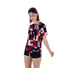 Asymmetrical Short Sleeve Sports T-Shirt 