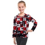 Emo Checker Graffiti Kids  Long Mesh Tee