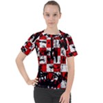 Emo Checker Graffiti Women s Sport Raglan Tee