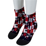 Emo Checker Graffiti Men s Low Cut Socks