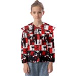 Emo Checker Graffiti Kids  Peter Pan Collar Blouse