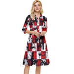 Emo Checker Graffiti Classy Knee Length Dress