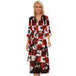 Emo Checker Graffiti Midsummer Wrap Dress