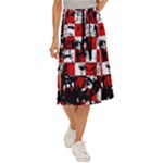 Emo Checker Graffiti Midi Panel Skirt