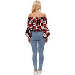 Off Shoulder Flutter Bell Sleeve Top 