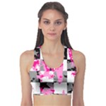 Pink Star Splatter Sports Bra