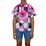 Pink Star Splatter Kids  Short Sleeve Swimwear