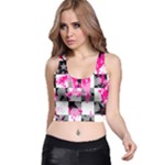 Pink Star Splatter Racer Back Crop Top