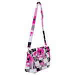 Pink Star Splatter Shoulder Bag with Back Zipper