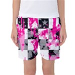 Pink Star Splatter Women s Basketball Shorts