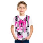 Pink Star Splatter Kids  Basketball Tank Top