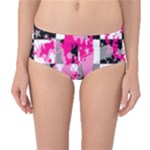 Pink Star Splatter Mid-Waist Bikini Bottoms