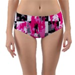 Pink Star Splatter Reversible Mid-Waist Bikini Bottoms