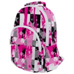 Pink Star Splatter Rounded Multi Pocket Backpack