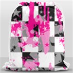 Pink Star Splatter Drawstring Bag (Large)