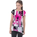 Pink Star Splatter Cap Sleeve High Low Top